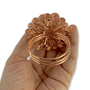 Conjunto De 4 Peças Argola Anel Para Guardanapo Flor Aço Inox Rose Gold