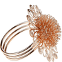 Conjunto De 4 Peças Argola Anel Para Guardanapo Flor Aço Inox Rose Gold