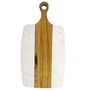 Conjunto De Tábuas Para Servir Mármore Branco E Madeira
