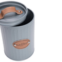 Conjunto Latas Porta Mantimentos Metal E Couro Cinza 3 Peças