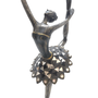 Decoração Escultura Bailarina De Resina Preta Com Espelhos
