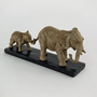 Elefante Decorativo De Resina Escultura Mãe E Filhote Seguindo