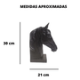 Escultura Aparador Cavalo De Livros Em Resina Preto