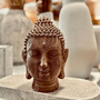 Escultura Cabeça Face Buda Em Poliresina Mart