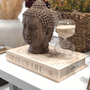 Escultura Cabeça Face Buda Em Poliresina Mart