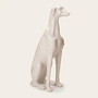 Escultura Decorativa Cachorro Em Cerâmica Branco