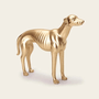 Escultura Decorativa Cachorro Em Poliresina Dourado G