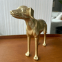 Escultura Decorativa Cachorro Em Poliresina Dourado G