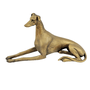Escultura Decorativa Cachorro Em Resina Dourado 33cm