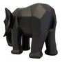 Escultura Elefante Geométrico Em Poliresina Preto G