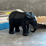 Escultura Elefante Geométrico Em Poliresina Preto G