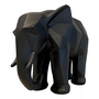 Escultura Elefante Geométrico Em Poliresina Preto G
