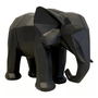 Escultura Elefante Geométrico Em Poliresina Preto G