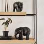Escultura Elefante Geométrico Em Poliresina Preto G