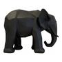 Escultura Elefante Geométrico Em Poliresina Preto G