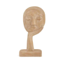 Escultura Face Sobre A Mão Em Poliresina Bege