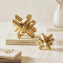 Escultura Geométrica Decorativa Dourada Mart Grande