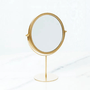 Espelho De Mesa Bancada Metal Dourado
