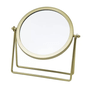 Espelho Decorativo Em Metal Dourado Com Base