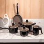 Jogo De Panelas Antiaderente Brinox Ceramic Life Easy 5peças Preto