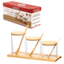 Jogo Potes Porta Condimentos Vidro com Colher Suporte Bambu