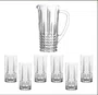 Kit Jogo Jarra De Vidro 900ml E 6 Copos de Vidro 219ml