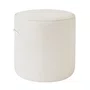 Puff Decorativo Dallas Bouclê Off-White Com Alça Lateral