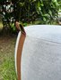 Puff Decorativo Toulon Cinza Tec 2186 Com Alça Couro 50cm