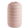 Vaso Cimento Listras Branca Com Rosa Claro 26cm